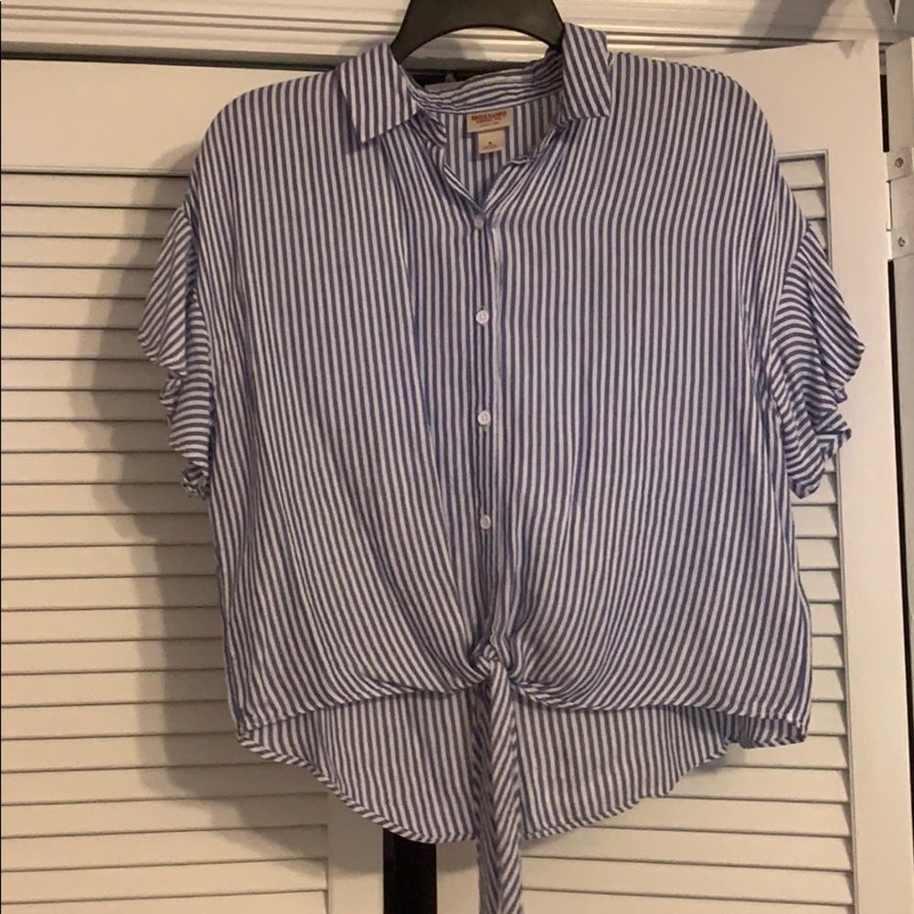Blue and White stripe tied shirt